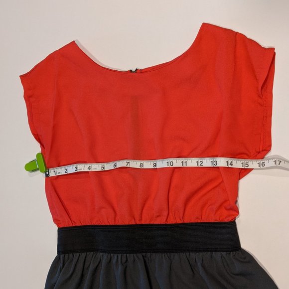 BeBop Coral Black Gray Color Block Party Dress Size Medium - Picture 9 of 11